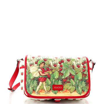 Gucci Children's Messenger Bag Strawberry Fairy Printed Leather Medium