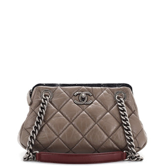 Chanel Portobello Bowler Bag Quilted Aged Calfskin and Tweed Small
