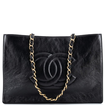 Chanel Timeless CC Chain Shopping Tote Shiny Aged Calfskin Large