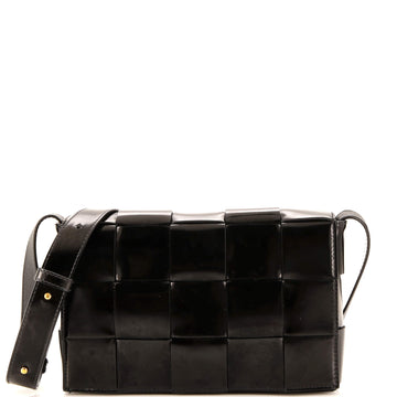 Bottega Veneta Cassette Crossbody Bag Maxi Intrecciato Patent