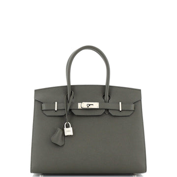 Hermes Birkin Sellier Bag Green Epsom with Palladium Hardware 30