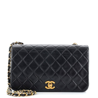 Chanel Vintage Full Flap Bag Quilted Lambskin Medium