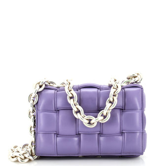 Bottega Veneta Cassette Chain Crossbody Bag Padded Maxi Intrecciato Leather