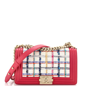 Chanel Boy Flap Bag Quilted Tweed Old Medium
