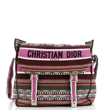 Christian Dior Diorcamp Messenger Bag Embroidered Canvas