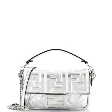 Fendi Baguette NM Bag Zucca Embossed Leather Mini
