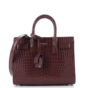 Saint Laurent Sac de Jour NM Bag Crocodile Embossed Leather Nano