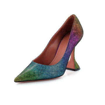 Amina Muaddi Women's Giorgia Pumps Multicolor Iridescent Leather 95