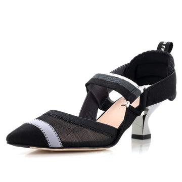 Fendi Women's Colibri Slingback Pumps Zucca Mesh