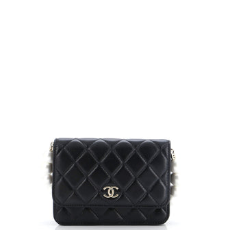 Chanel Pearl Strap CC Wallet on Chain Quilted Calfskin Mini