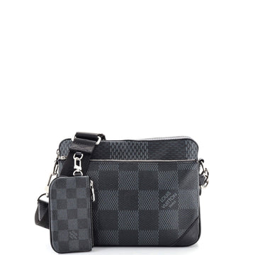 Louis Vuitton Trio Messenger Bag Limited Edition Damier Graphite 3D