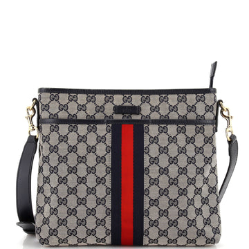 Gucci Front Pocket Web Messenger GG Canvas Small