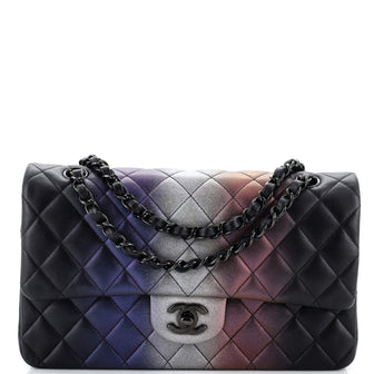 Chanel Classic Double Flap Bag Quilted Ombre Iridescent Calfskin Medium