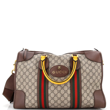 Gucci Neo Vintage Web Duffle Bag GG Coated Canvas Medium