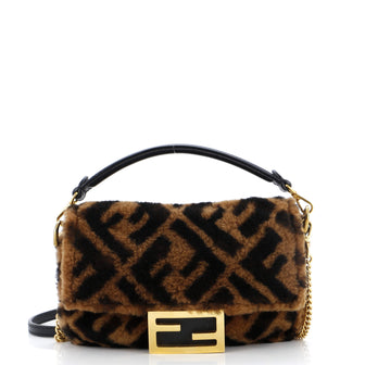 Fendi Baguette NM Bag Zucca Shearling Mini