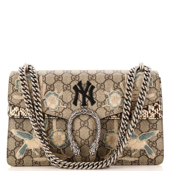 Gucci MLB Dionysus Bag Embroidered GG Coated Canvas with Python Small
