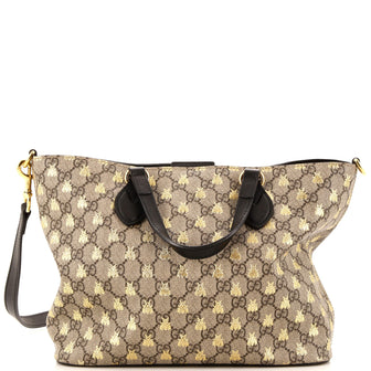 Gucci Convertible Soft Tote Printed GG Coated Canvas Small
