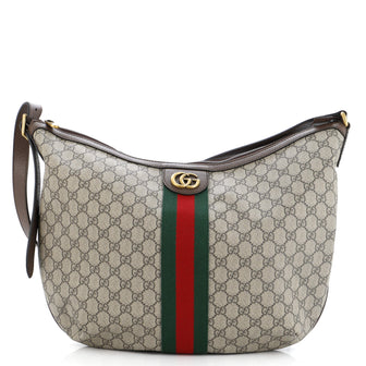 Gucci Ophidia Half Moon Hobo GG Coated Canvas Large