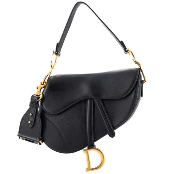 Christian Dior Saddle Handbag Leather Medium