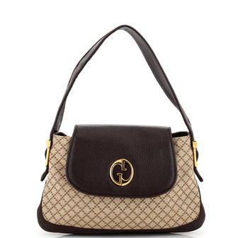 Gucci 1973 Satchel Diamante Canvas and Leather Medium