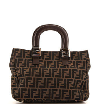 Fendi Vintage FF Handle Tote Zucca Canvas Small