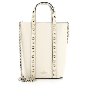 Valentino Garavani Rockstud Vertical Chain Tote Leather Mini