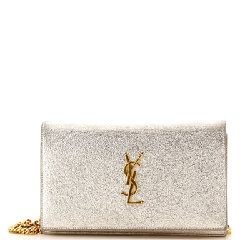 Saint Laurent Classic Monogram Wallet on Chain Glitter