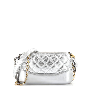 Chanel Gabrielle Double Zip Clutch with Chain Quilted Aged Calfskin