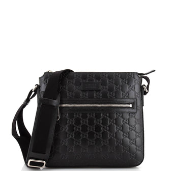 Gucci Signature Zip Messenger Bag Guccissima Leather Small