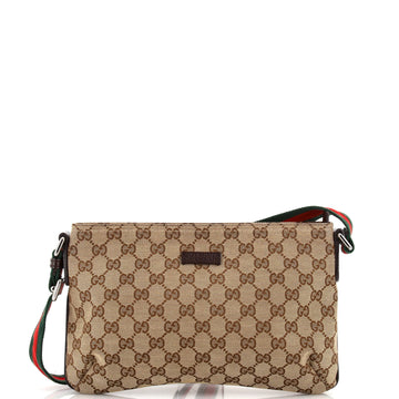 Gucci Web Strap Messenger Bag GG Canvas Small
