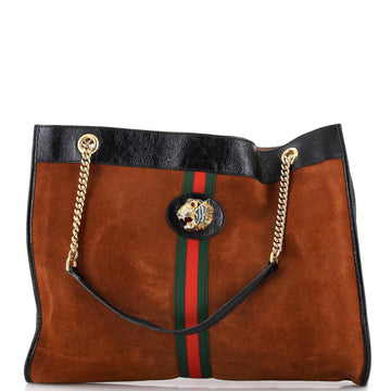 Gucci Rajah Chain Tote Suede Large