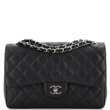 Chanel Classic Double Flap Bag Quilted Caviar Jumbo