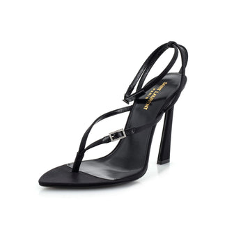Saint Laurent Women's Gippy Thong Heeled Sandals Satin