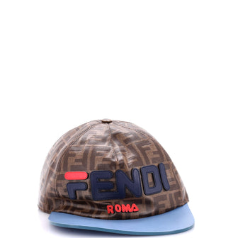 Fendi Mania Logo Cap Zucca Coated Canvas with Leather