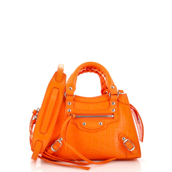Balenciaga Neo Classic City Bag Crocodile Embossed Leather Mini