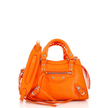 Balenciaga Neo Classic City Bag Crocodile Embossed Leather Mini