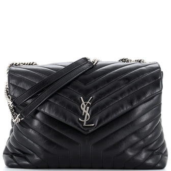 Saint Laurent Loulou Shoulder Bag Matelasse Chevron Leather Large