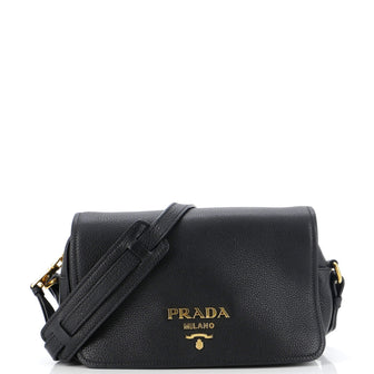 Prada Flap Zip Crossbody Bag Vitello Phenix Small