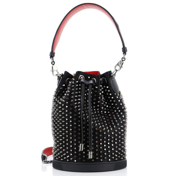 Christian Louboutin Marie Jane Bucket Bag Studded Satin and Leather