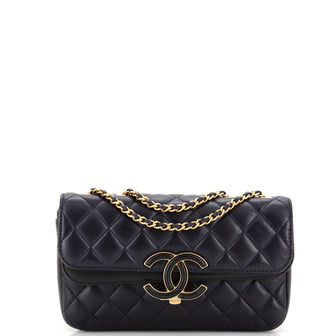 Chanel CC Chic Double Flap Bag Quilted Lambskin Small
