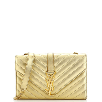 Saint Laurent Classic Monogram Envelope Satchel Matelasse Chevron Leather Small