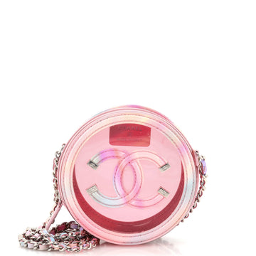 Chanel Filigree Round Clutch with Chain PVC with Lambskin Mini