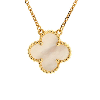 Van Cleef & Arpels Vintage Alhambra Pendant Necklace 18K Yellow Gold and Mother of Pearl