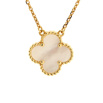 Van Cleef & Arpels Vintage Alhambra Pendant Necklace 18K Yellow Gold and Mother of Pearl
