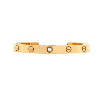 Cartier Love 1 Diamond Cuff Bracelet 18K Yellow Gold with Diamond