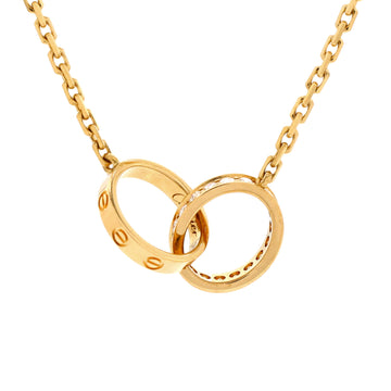 Cartier Love Interlocking Necklace 18K Yellow Gold and Diamonds
