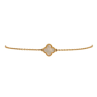 Van Cleef & Arpels Sweet Alhambra Bracelet 18K Yellow Gold and Mother of Pearl