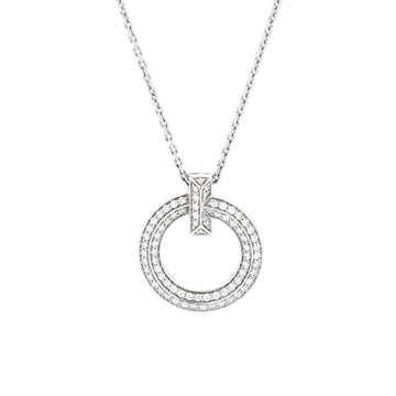 Tiffany & Co. T1 Circle Pendant Necklace 18K White Gold and Diamonds