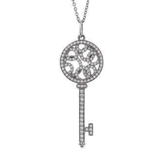 Tiffany & Co. Bubble Key Pendant Necklace Platinum with Diamonds Large