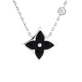 Louis Vuitton Color Blossom BB Star Pendant Necklace 18K White Gold with Onyx and Diamond